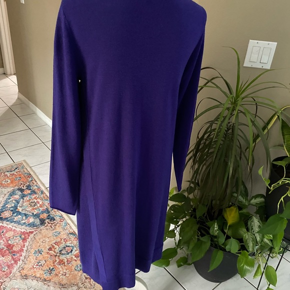 LKNW Eileen Fisher Dress M Merino Wool Long Sleeve Rib Knit Medium Scoop Neck - Picture 14 of 15